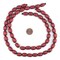 The Bead Chest Cherry Red Oval Natural Wood Beads (15x10mm): Organic Eco-Friendly Wooden Bead Strand for DIY Jewelry, Crafts, Necklace and Bracelet Making